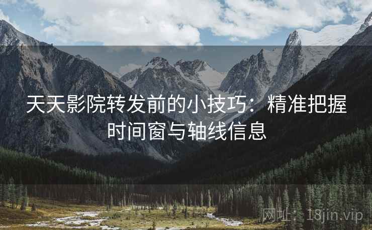 天天影院转发前的小技巧：精准把握时间窗与轴线信息