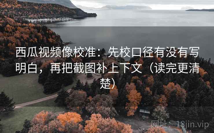 西瓜视频像校准：先校口径有没有写明白，再把截图补上下文（读完更清楚）  第2张