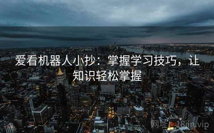 爱看机器人小抄：掌握学习技巧，让知识轻松掌握