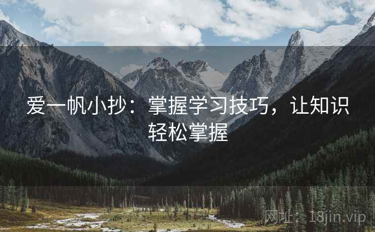 爱一帆小抄:掌握学习技巧,让知识轻松掌握