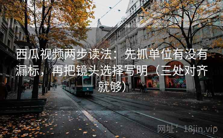 西瓜视频两步读法：先抓单位有没有漏标，再把镜头选择写明（三处对齐就够）